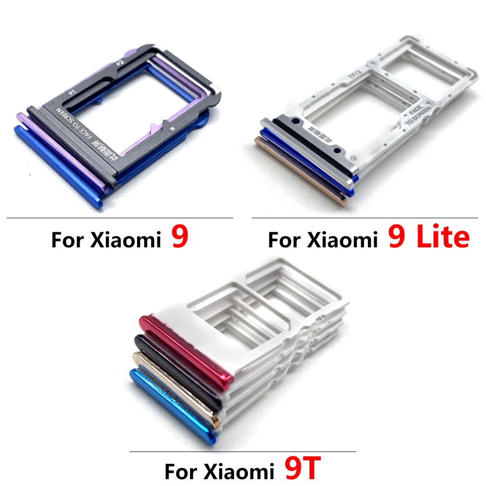 SIM Card Slot Tray For Xiaomi Mi 9T 9 Lite Micro SD Reader Holder Sim Card Socket Adapter Replacement Parts