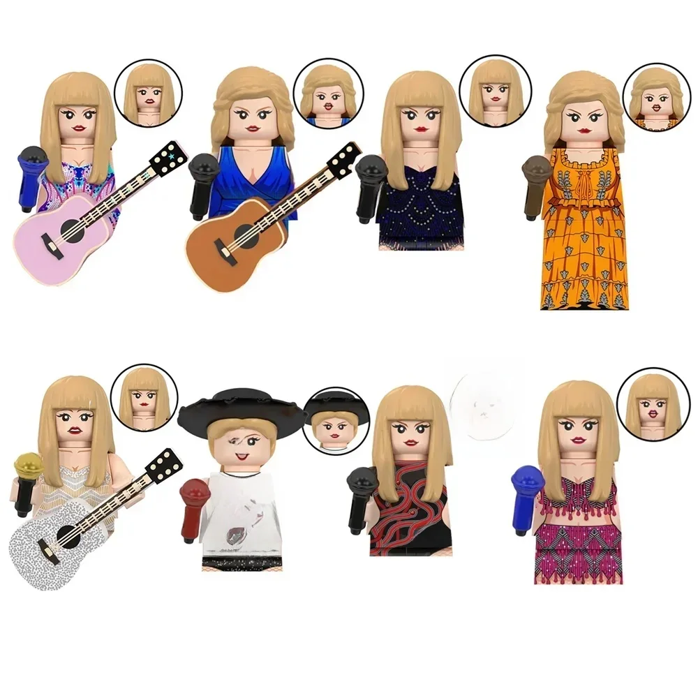 LG1015 chanteurs taylor-swifts modèle blocs de construction MOC assembler Compatible Puzzle jouets éducatifs briques cadeau d'anniversaire pour enfants