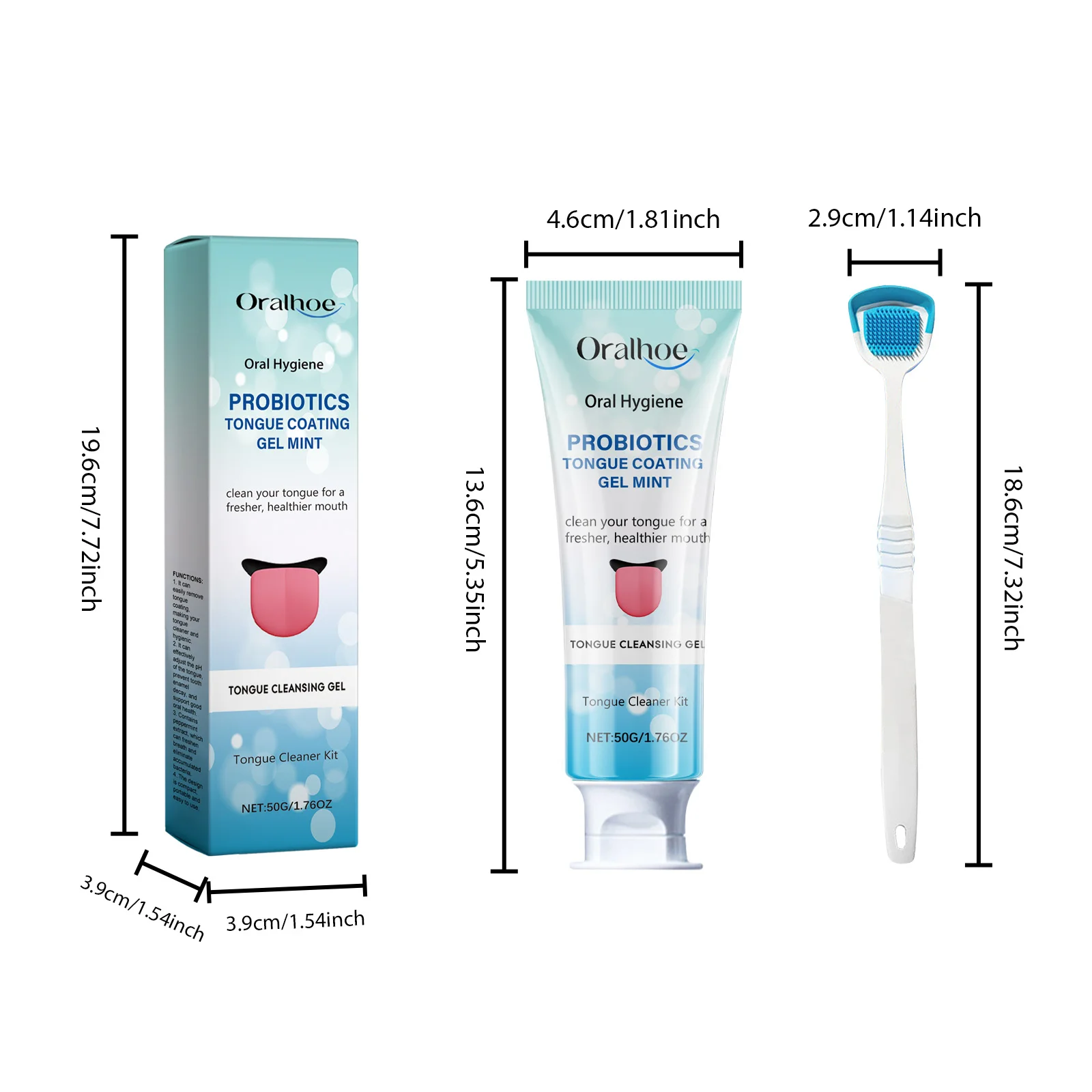 Oralhoe Tongue Cleaning Gel Set Remove Tongue Coating Promote Mouth Health Remove Bad Breath Non-irritating Tongue Cleaner Kit - Image 6