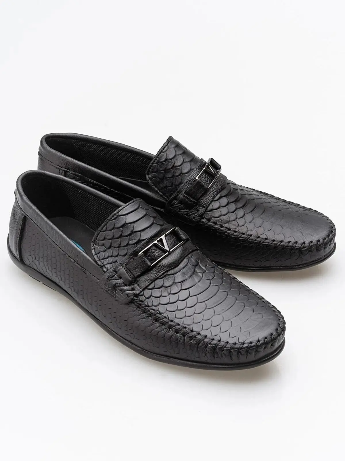 Men's Genuine Leather Loafer In -Skin Gel Black Sole Shoes Comfortable Dail Orthopedic 4 Seasons Flexible Stylish