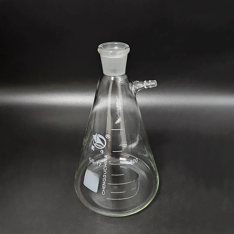 Kolba filtrująca z kanalikiem bocznym, 50 ml-100 ml-5000 ml, 24/29 ust, kolba trójkątna z kanalikami, butelka z filtrem erlenmeyera — zdjęcie produktu 7
