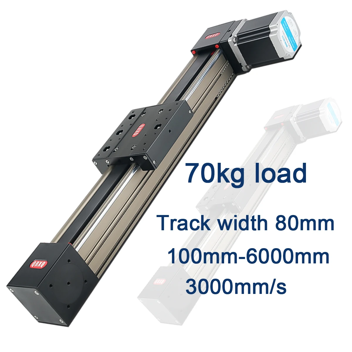 QRXQ RXP80 High Speed Low Noise Heavy Load 70kg 3500mm/s Double Rail Belt Driven Linear Actuator Cnc Linear Sliding Guide Rail