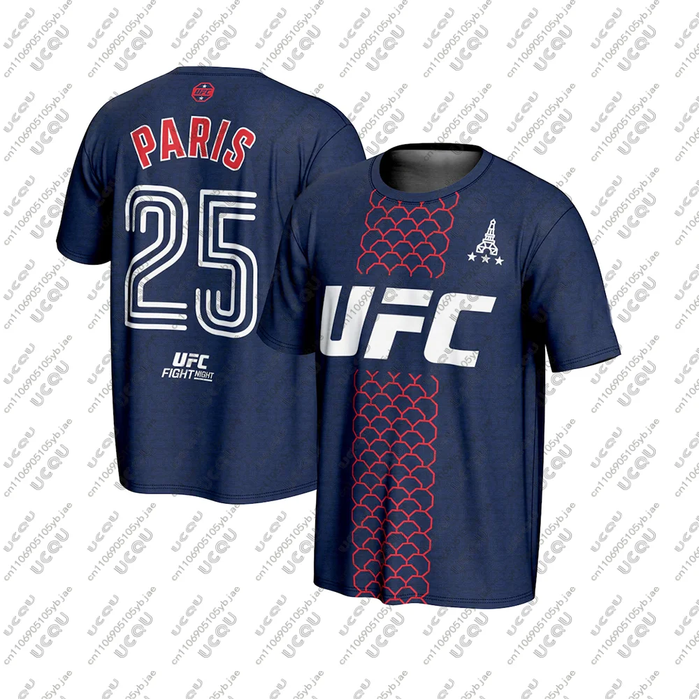 

Мужская дышащая футболка для бокса и единоборств 2026: подарок для мужчин и парней, одежда для боя, UFC Fight Night Paris, BJJ 319, Chicago Jersey Sport