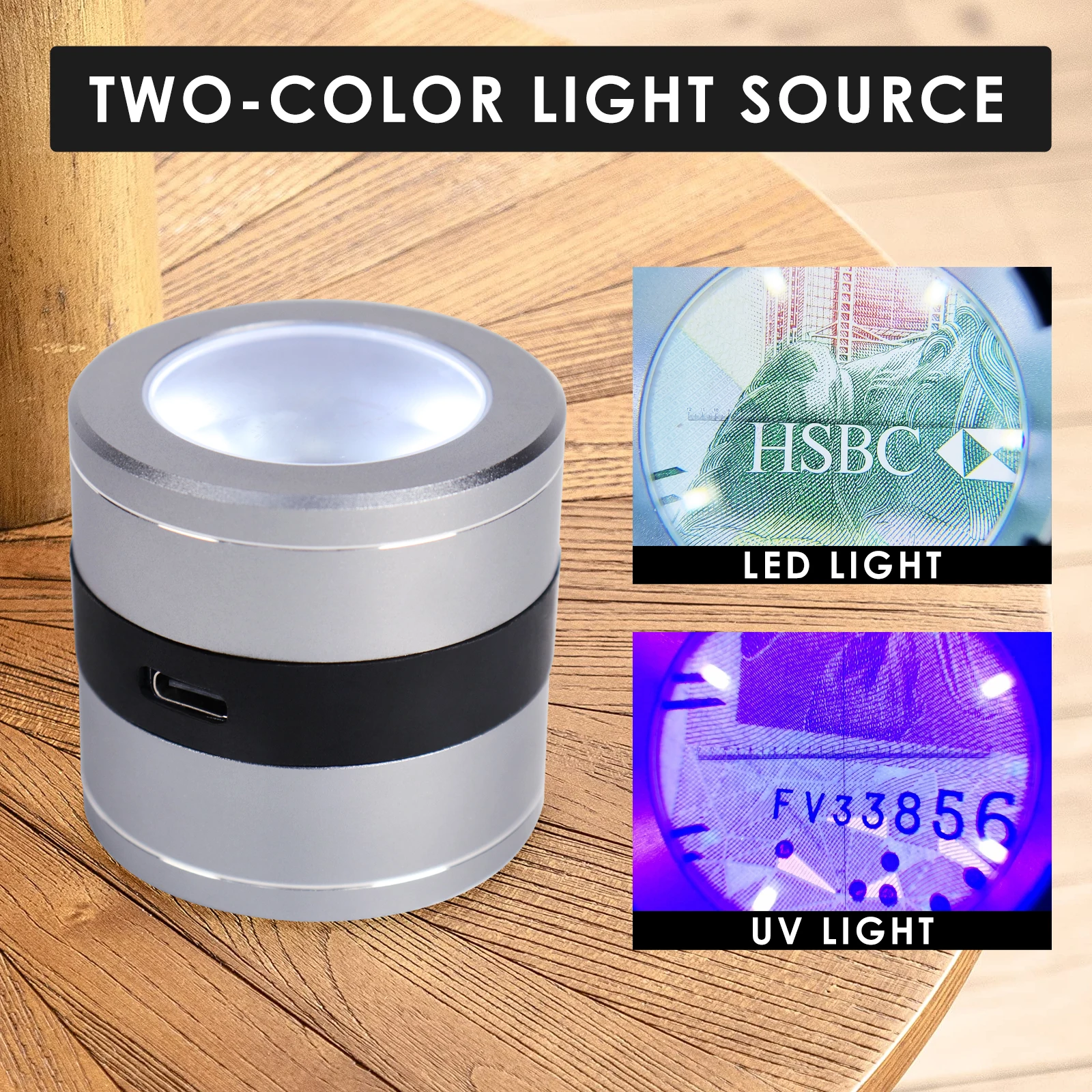 Imagem -04 - Jóias Lupa Lupa Lente Óptica Recarregável com Luz uv Gemstone Magnifier User-friendly Tool 10x