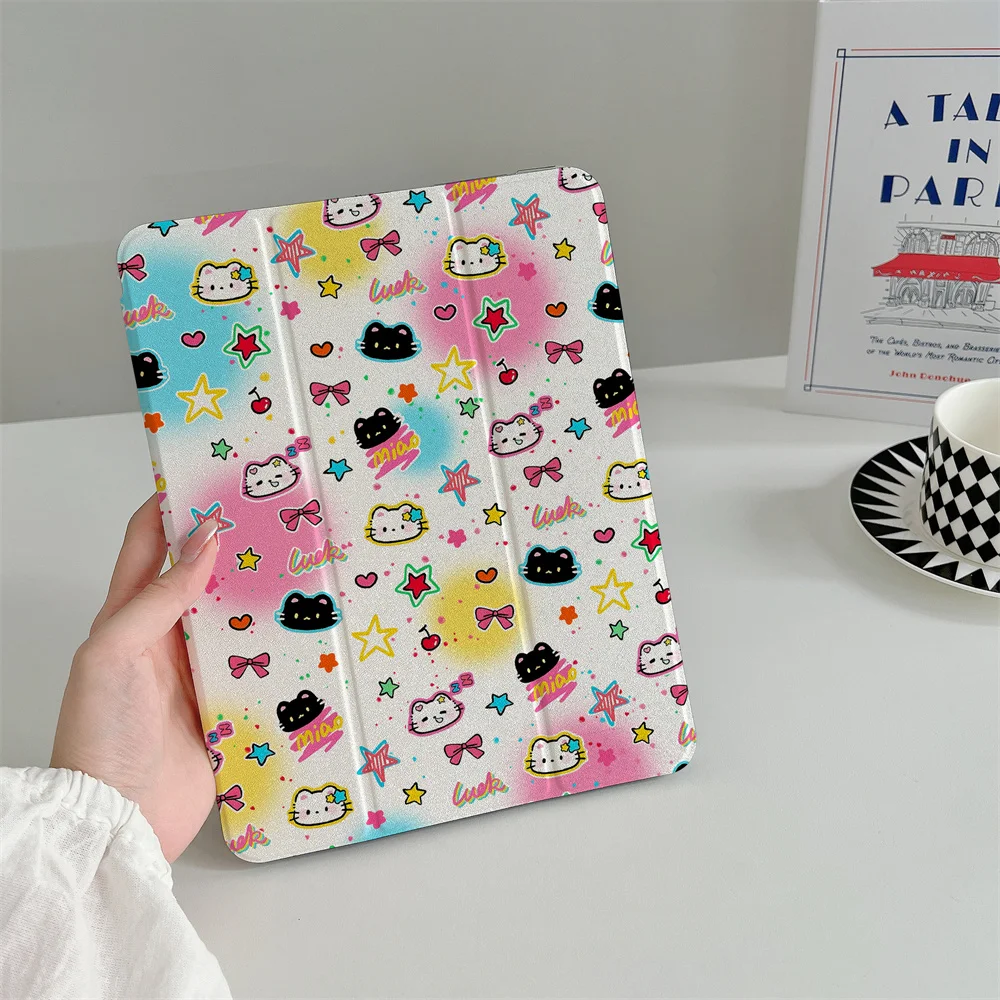 Cute Cherry Hellokitty Cover For iPad A16 2025 iPad Pro 2024 10th Air3 10.511th 11 inch Air 5 4 10.9 iPad 7 8 9 10.2 iPad 5 6