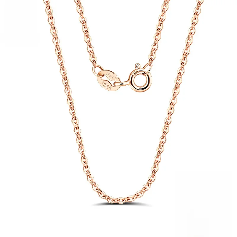 ORSA JEWELS Włoski łańcuszek na szyję ze srebra próby 925, kolor różowego złota, łańcuszek typu cable o grubości 1.0mm, srebrna biżuteria SC06-R — zdjęcie 2