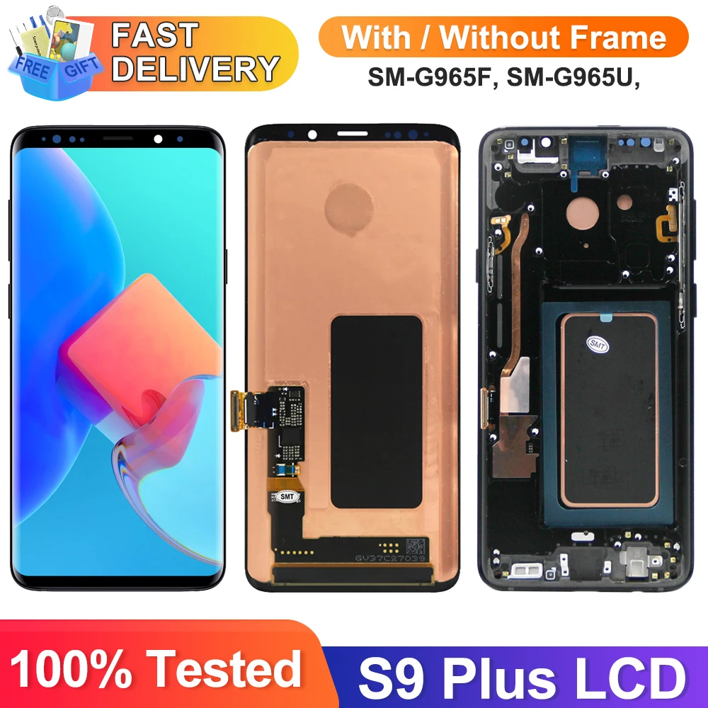 Display Screen for Samsung Galaxy S9 Plus G965F G965U Lcd Display Digital Touch Screen with Frame for Samsung Galaxy S9+ Screen