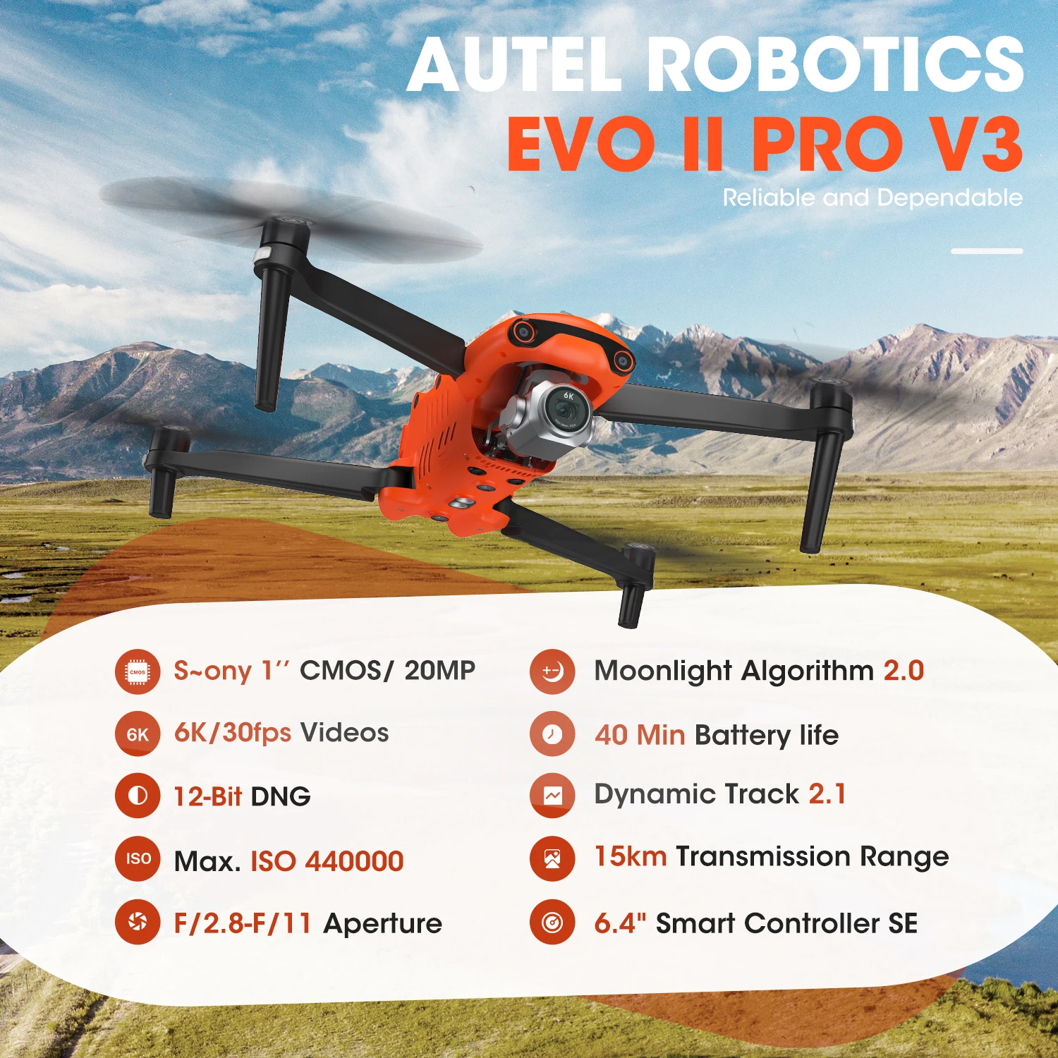 Autel Robotics EVO 2 Pro V3: เ - Drone Gimbal 2 Axis บทวิจารณ์และราคา