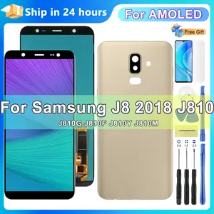 Bilashmart AMOLED J8 LCD Samsung J8 2018 J810 J810FN SM J810 LCD Display Touch Screen Digitizer Assembly Replacement