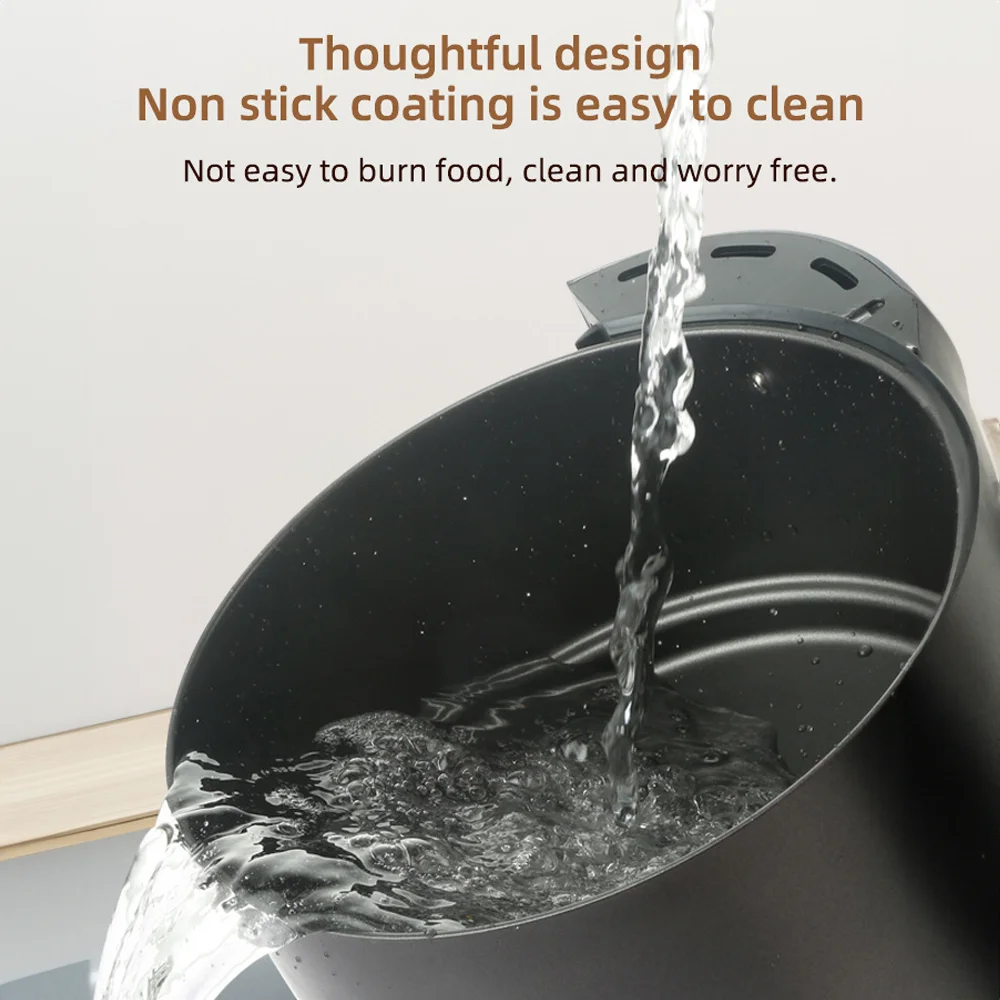 مقلاة هوائية مرئية سعة 8 لتر، تحكم رقمي، متعددة الوظائف، صحية خالية من الزيت، طبخ 360 درجة °   أدوات المطبخ لفرن القلي بالهواء الساخن