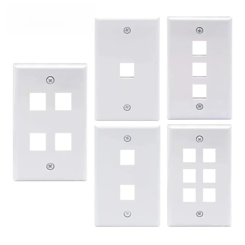 ZoeRax Keystone Jack plaque murale USA façade, plaque murale Ethernet à profil bas plaques frontales à un groupe pour coupleur Keystone-1 pièces