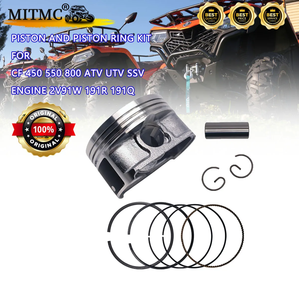 

Комплект поршней и поршневых колец для двигателя CF 450 550 800 ATV UTV SSV 2V91W 191R 191Q 0800-040001 0800-0400A0 0JYA-0400B0