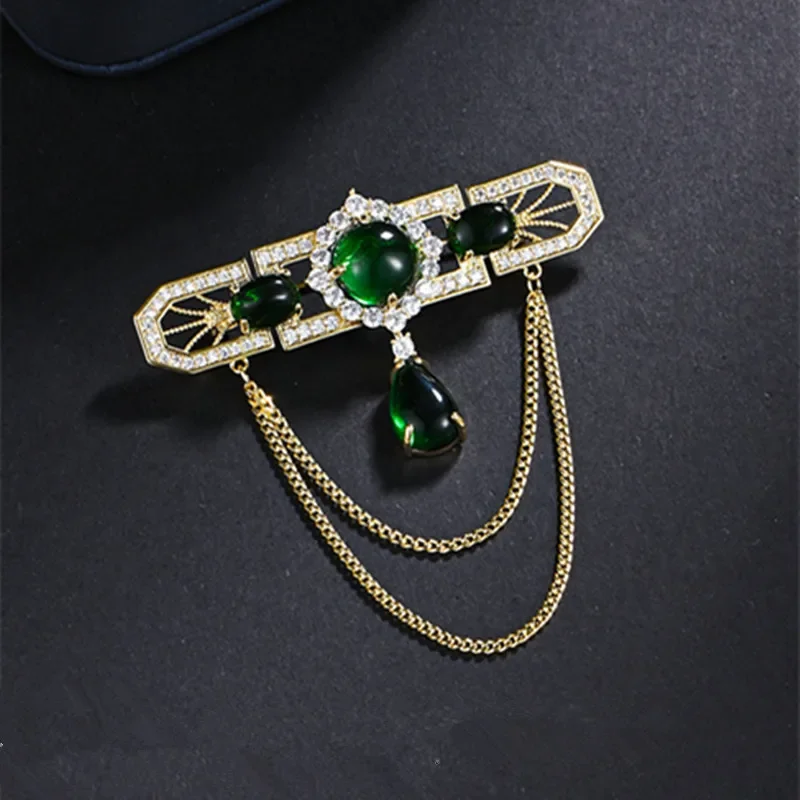 Retro Mode Strass Quaste Ketten Brosche Für Frauen Elegante Luxus Corsage Hochzeit Party Broschen