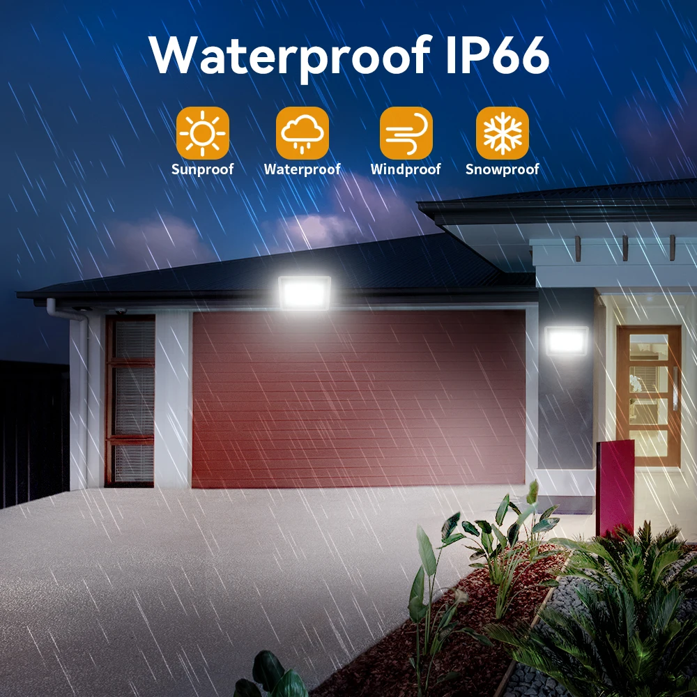 Outdoor Floodlights High Power Waterproof Courtyard Garden Square Light Villa Garage Door Head Swimming Pool Street Lights