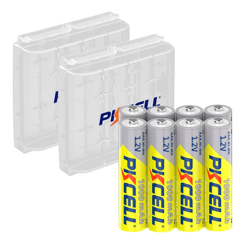 

PKCELL 8PCS Per Charged Ni-MH AAA Batteries Rechargeable 1.2V 1000mAh AAA Ni-MH Rechargeable Battery For Alarm Clocks,Toothbrush