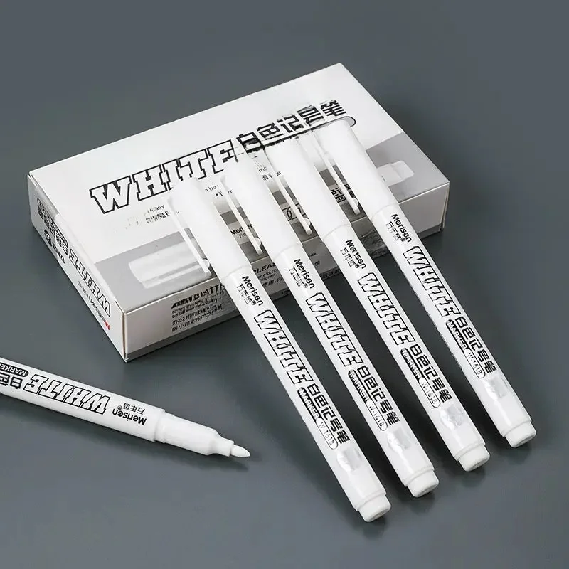 1/2/3/4/5 sztuk białe pisaki 2.0mm tłuste wodoodporne białe DIY Graffiti markery do szkicowania artykuły papiernicze Wrting szkolne — zdjęcie 2