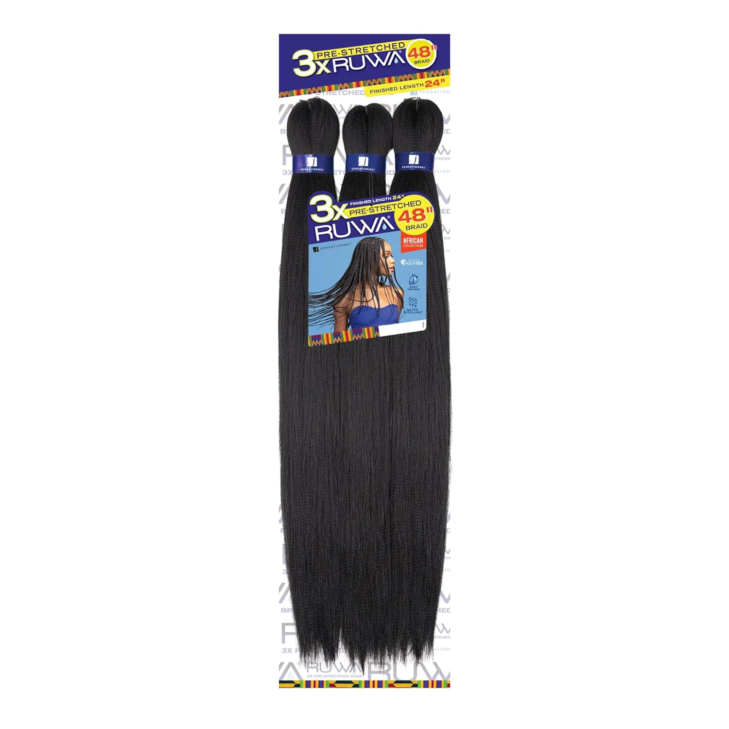 Sensationnel XPRESSION 3X Ruwa Synthetic Hair Braids Pre-Stretched Braid 24