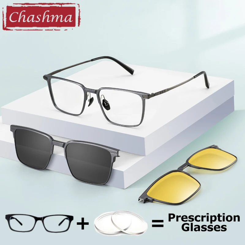 Chashma Prescription Glasses Men Aluminum Magnesium Multifocal Clip On Eyewear Ready Myopia Women Spectacles Eyeglasses Frames
