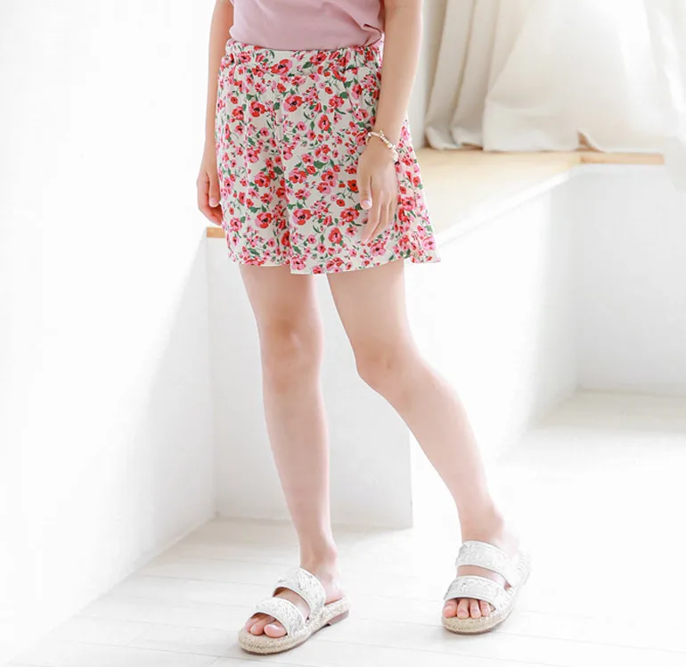 Tall Kids Young Children Elementary Elementary Student WId Pants Flower Pants Blooming ice Chirt Pants Fridge Pants