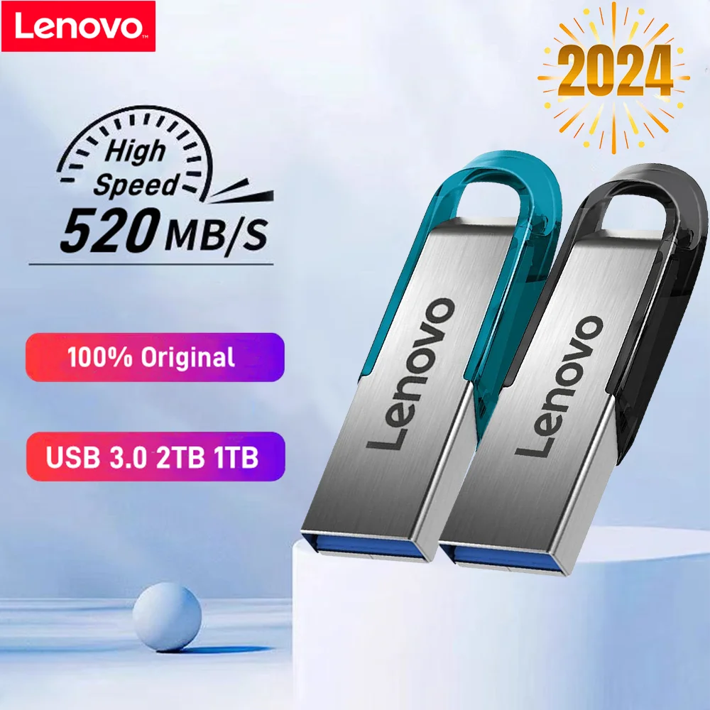 Lenovo USB 3.0 Flash Drive High Speed 2TB 1TB 512GB 256GB OTG Pen Drive 128GB Portable Storage Device WaterProof U Stick For PC