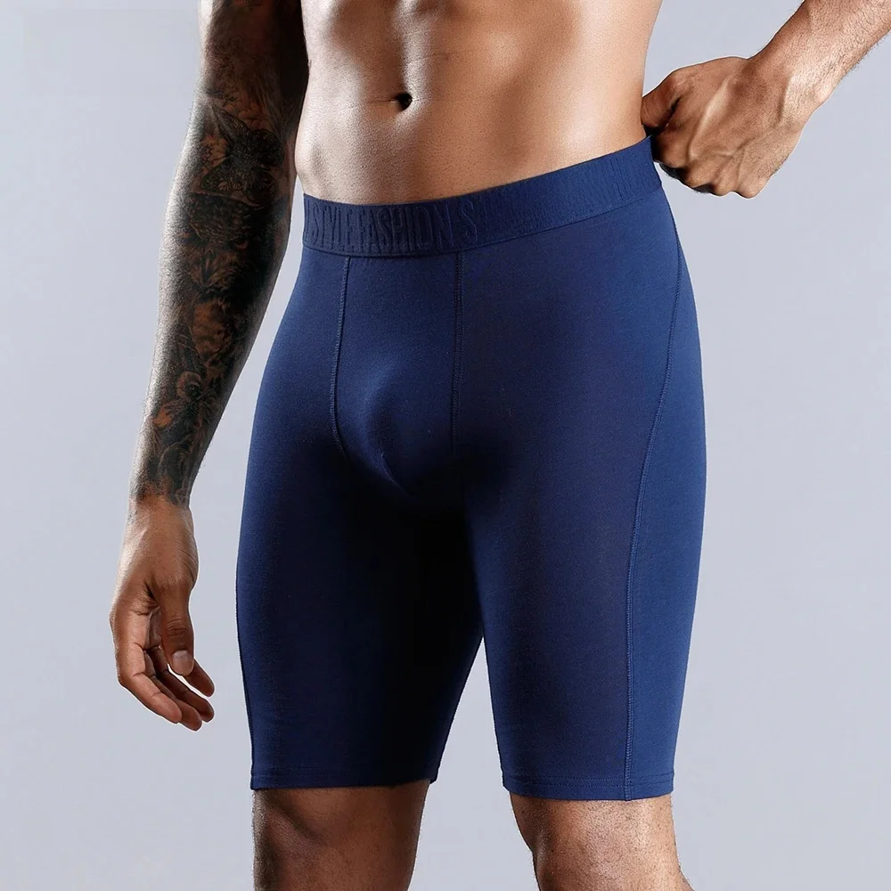 BONITOS Herren Boxer Lange Beinlänge Boxershorts Herren Unterwäsche Natürliche Baumwolle Sexy Boxershorts Top-Marke Unterwäsche Weich