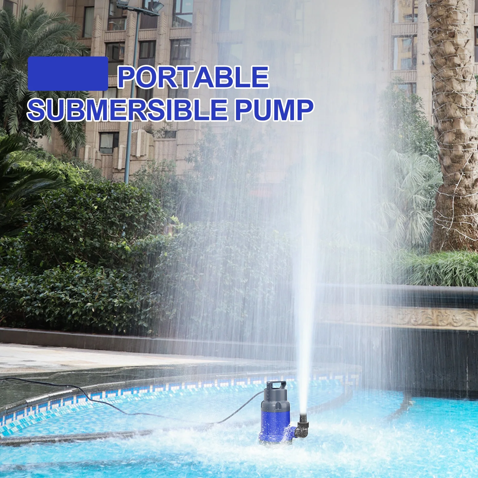 Pompa di scarico Pompa ad acqua sommergibile 1HP 4500GPH Pompe elettriche portatili per il drenaggio della piscina Vasca idromassaggio Seminterrato