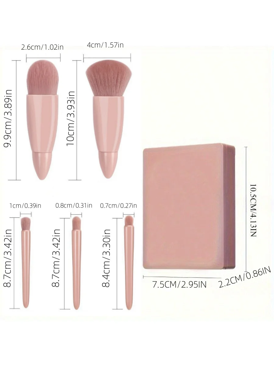 2 juegos de brochas de maquillaje de color rosa, mini brochas de maquillaje portátiles de viaje, versátiles y perfectas para llevar en salidas
