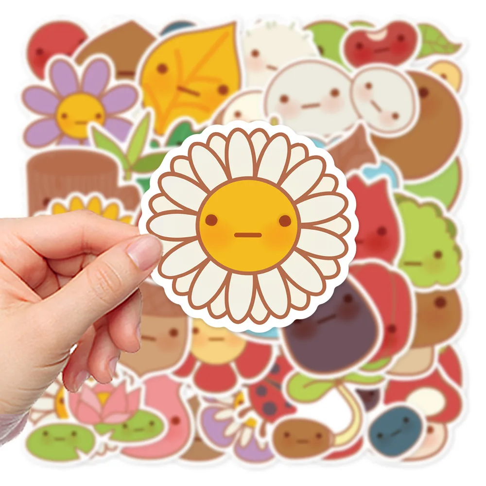 10/30/43PCS Cute Cartoon Plant Leaf Flower MEME Stickers DIY Phone Notebook Fridge Laptop Luggage Funny Sticker Kids Toys Gift