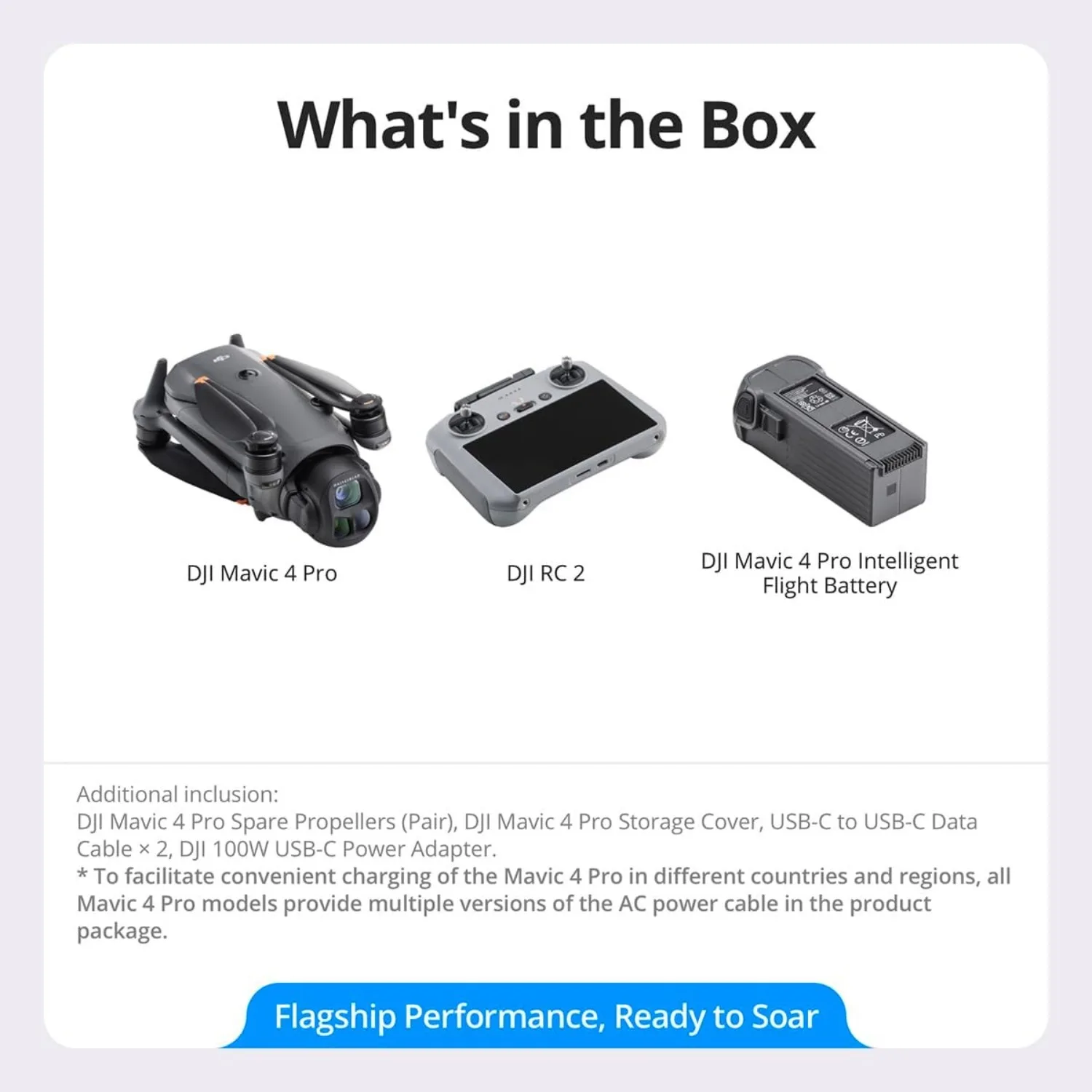 DJI Mavic 4 Pro Flagship Drone with DJI RC 2 Controller, Hasselblad Triple Camera, 4/3 CMOS Sensor, 100MP Imaging, 30km Transmission