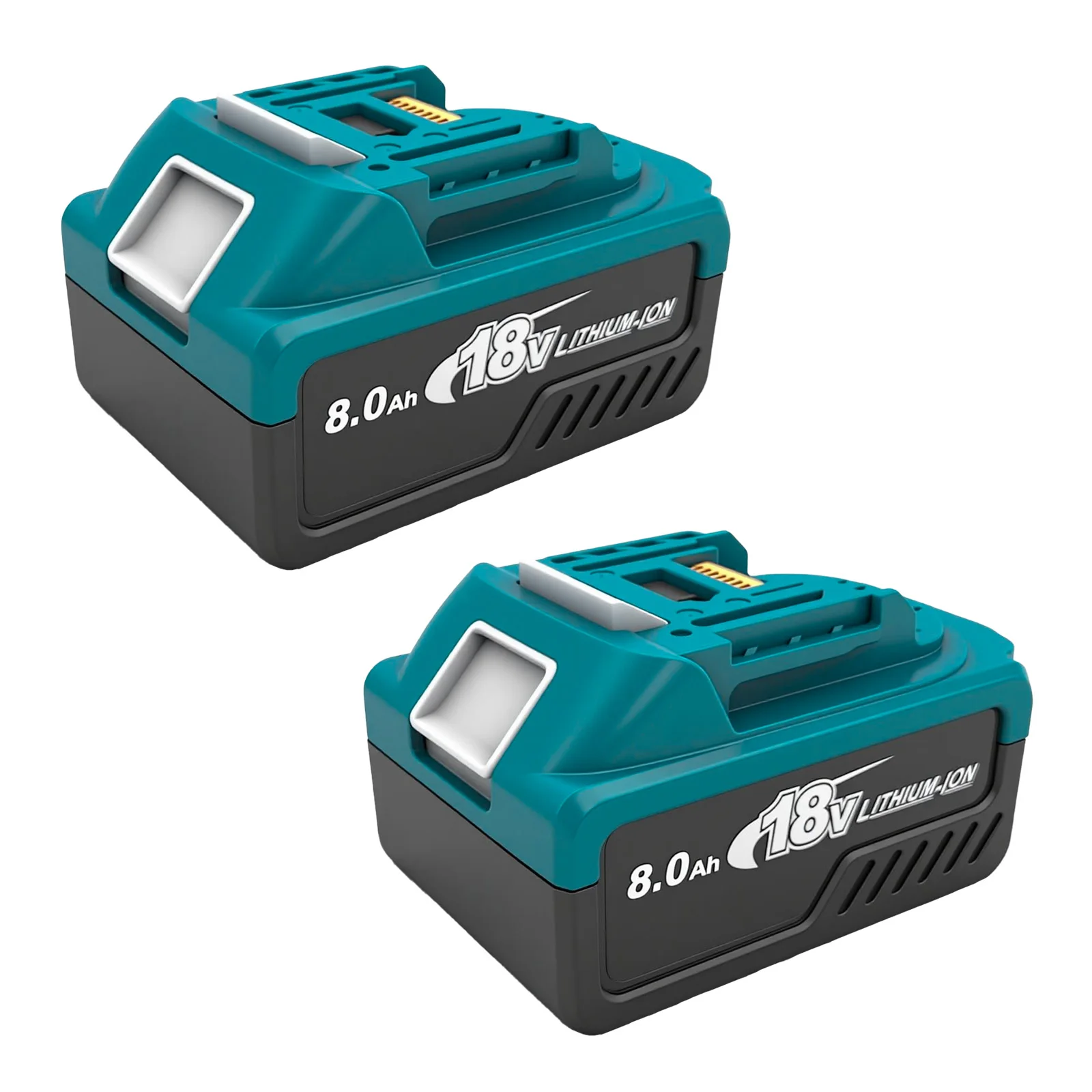 Lot de 2 batteries Lithium-Ion LXT 18V/8.0Ah, compatibles avec les outils makita BL1830 BL1840 BL1850B BL1860 18v avec indicateur LED