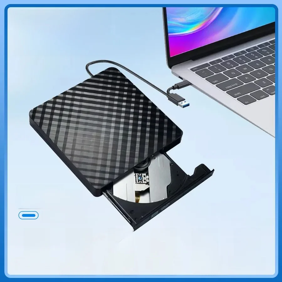Lecteurs optiques CD DVD externes 2 en 1, USB 3.0 Type C, lecteur CD-RW de protection mince, lecteur de graveur DVD-ROM pour ordinateur portable et de bureau