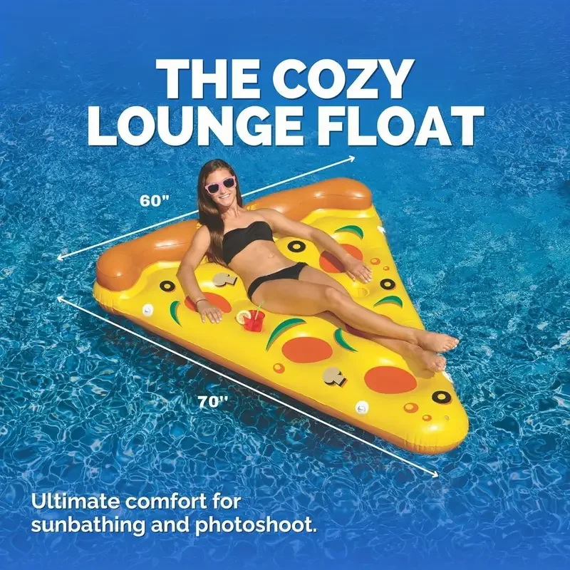 Hot Giant Pizza Swimming Pool Floating Inflatable Mattress Swimming Ring Circle Island Cool Water Party Pool Toy Pool Float