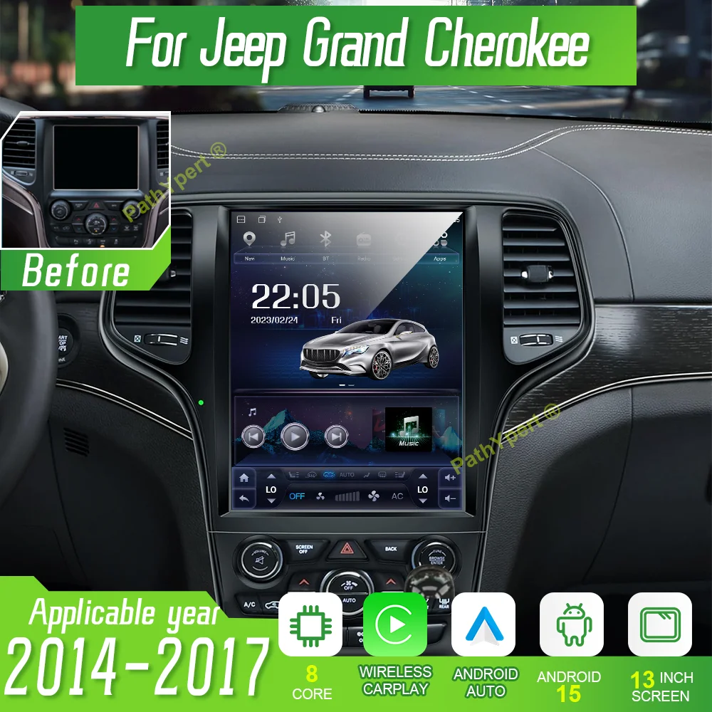 

10.4''Android 15 For Jeep Grand Cherokee 2014-2017 Multimedia Player Touch Screen Car Radio With Bluetooth 4G Carplay Head Unit