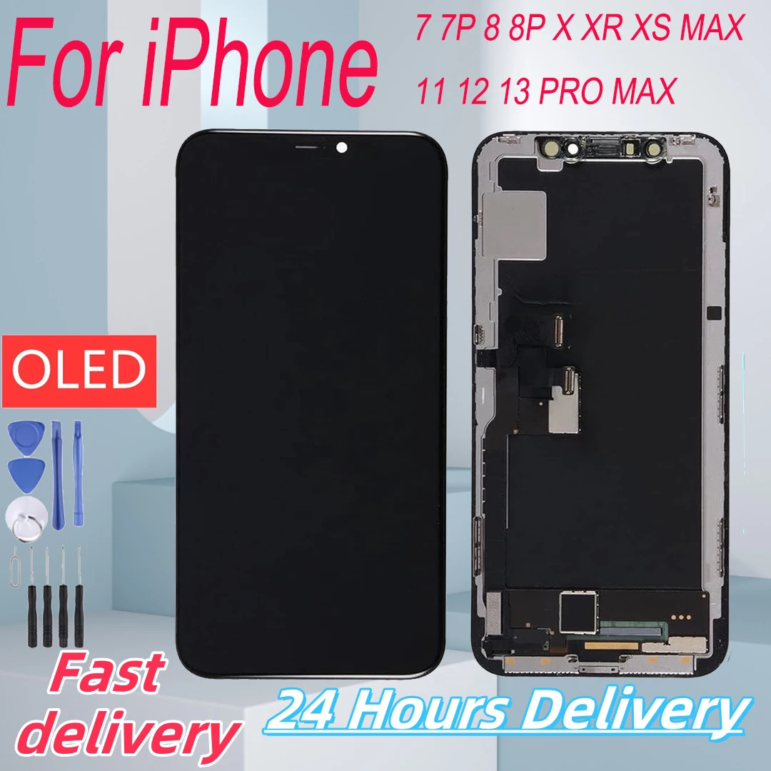 NEW OLED Screen For iPhone X XR XS MAX 11 12 PRO MAX LCD Display For iPhone 7 8 Plus X XS 11 Incell Screen Support 3D Touch True