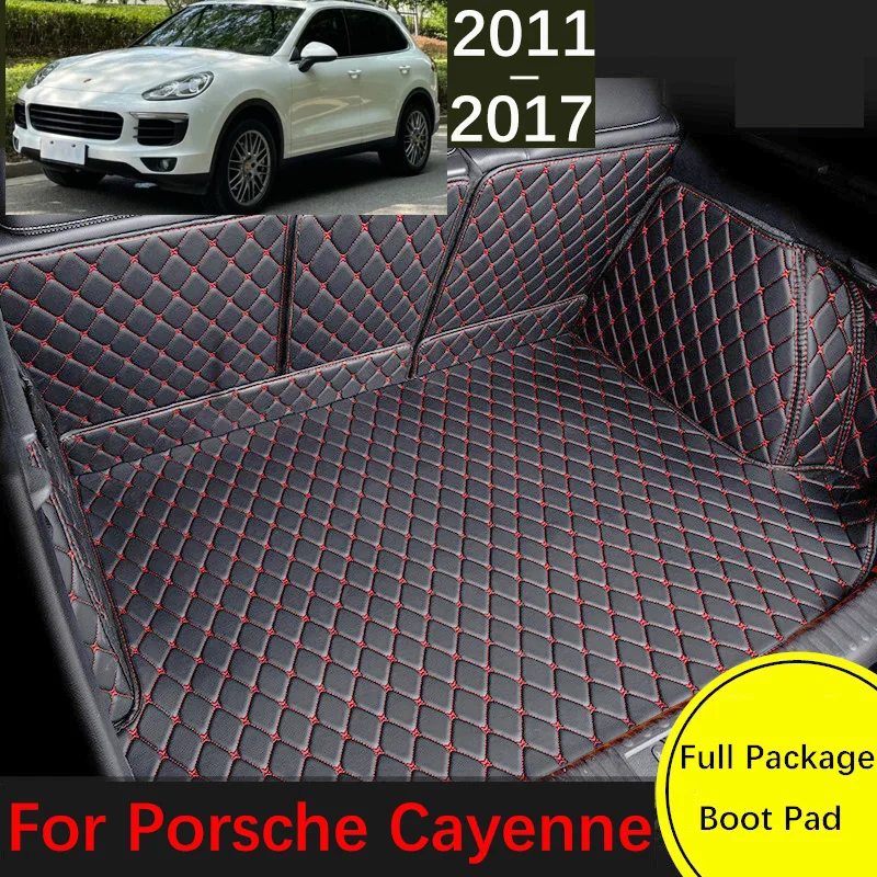 

Custom Leather Car Trunk Mat For Porsche Cayenne 2011~2017 Waterproof Cargo Liner Carpet Interior Parts Accessories Cover