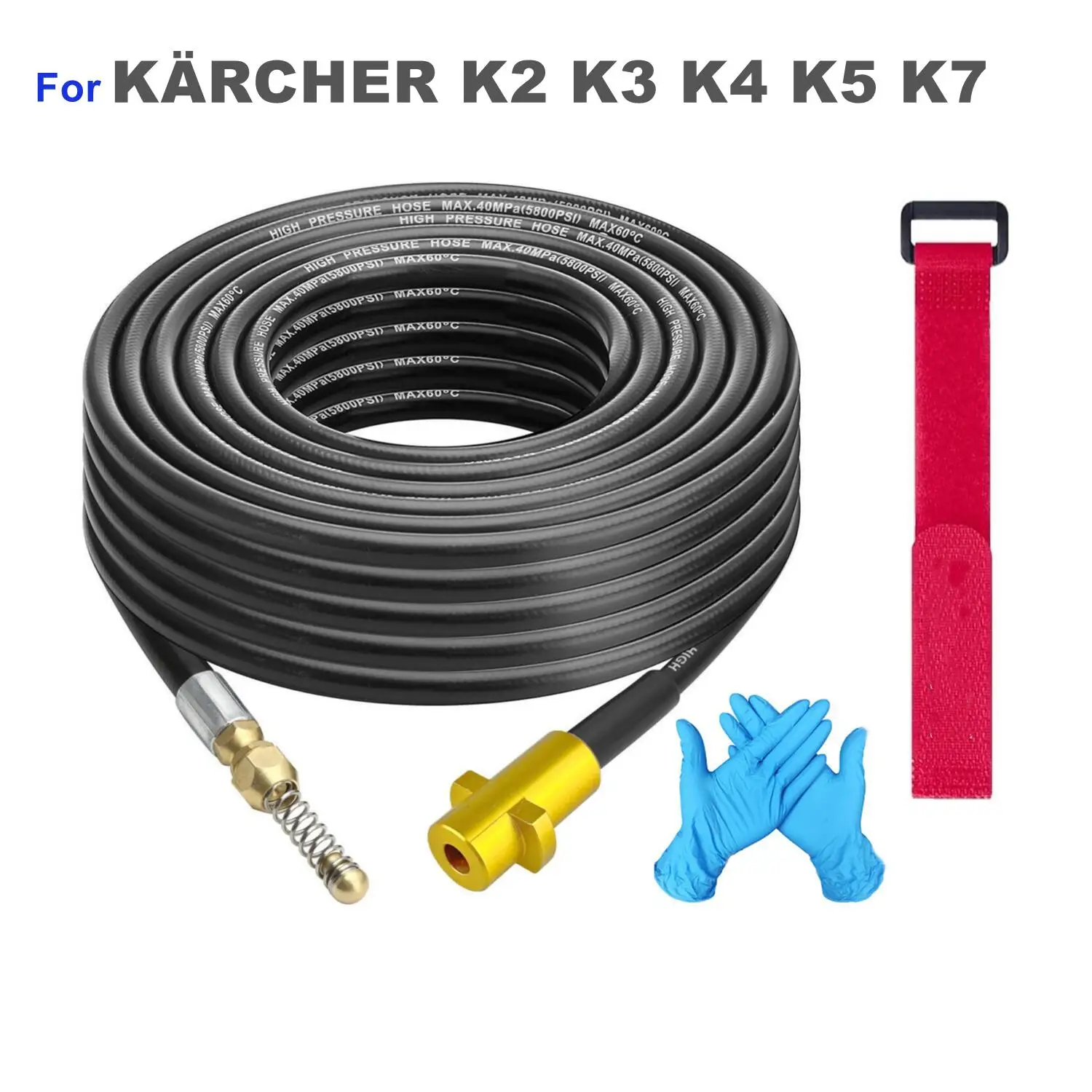 10 15 20 Meters High Pressure Sewer Drain Cleaning Hose Pipe Cleaner Dredge Tool For Karcher K2 K3 K4 K5 K7 Water Gun