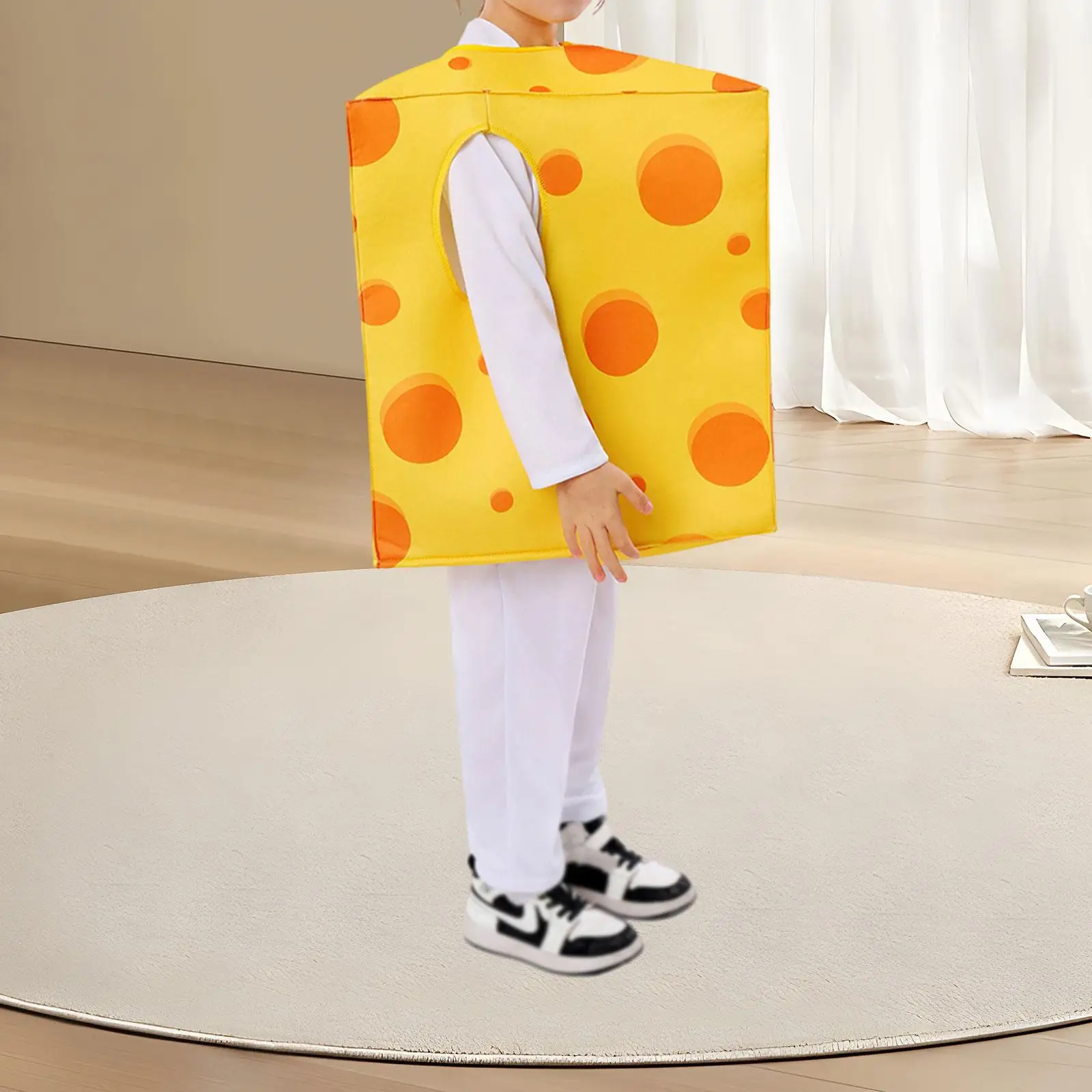 زي الجبن التنكري، معطف الجبن المريح المطبوع الواقعي للحفلات اللطيفة للأطفال، زي الجبن الكبير، أزياء تنكرية للفتيات