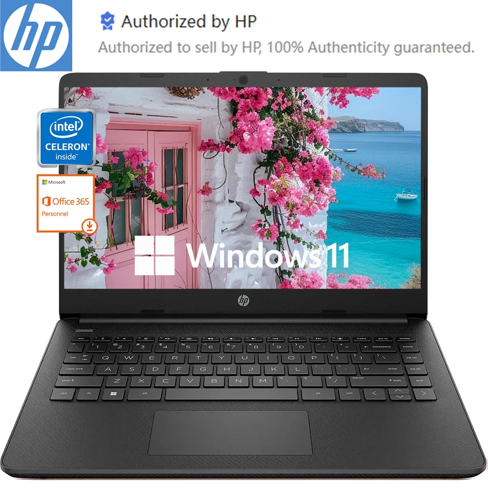 Hp 14 "Zakelijke Lichte Laptop, Intel Celeron N4120, 16Gb Ram 384Gb Opslag (128Gb Emmc 256Gb Micro Sd), 1 Jaar Kantoor 365, Win 11 S