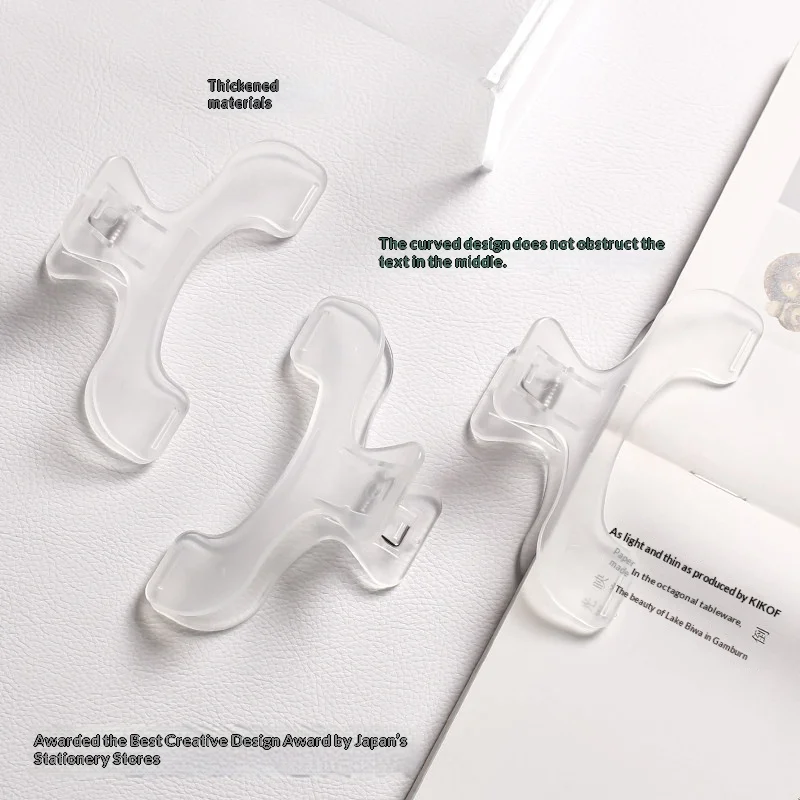 Transparent Book Page Holder Clip Reading Aid Fixed Book Holder Anti‑scratch Book mark Page Fixer for Textbook Magazine