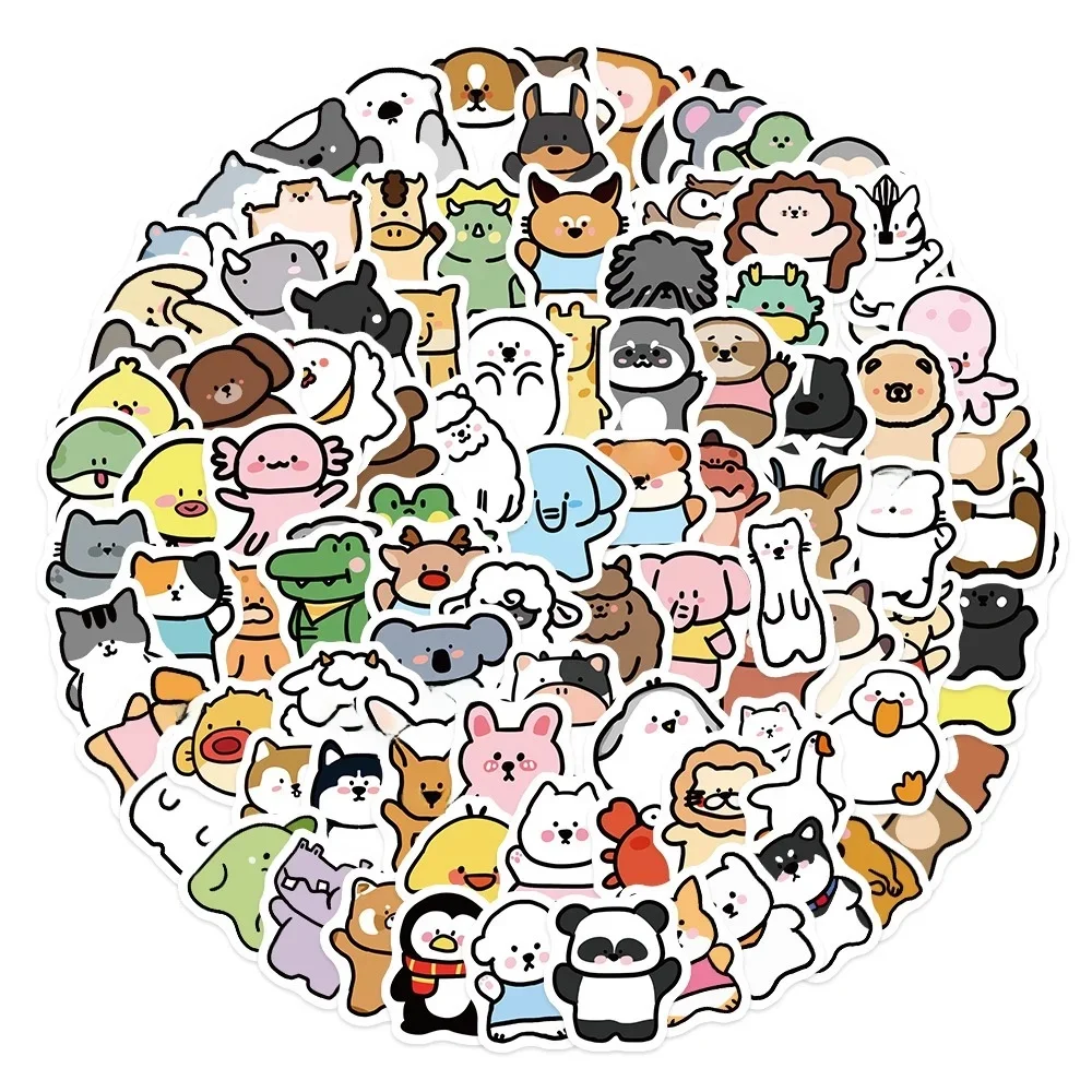 AliExpress NONE 100PCS Original Cute Animal Mixed Graffiti Stickers  For Helmet Bicycle Hand Account Pencil Case Decals LanLanStickersWorld