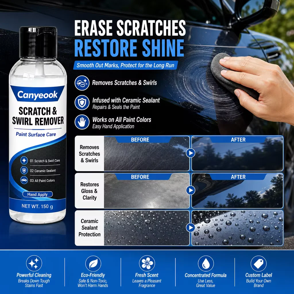 CANYEOOK Scratch & Swirl Remover 150g - Remove Scratches Swirl Marks Ceramic Sealant Restore Shine for All Car Paint Colors