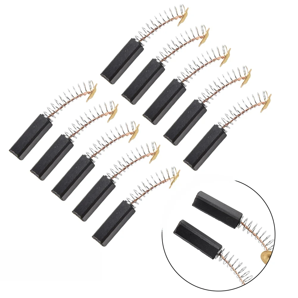 10pcs Power Tool Motor Coal Brushes Feathered 6x6x20mm Electric Tool Hammer Carbon Brush Drill