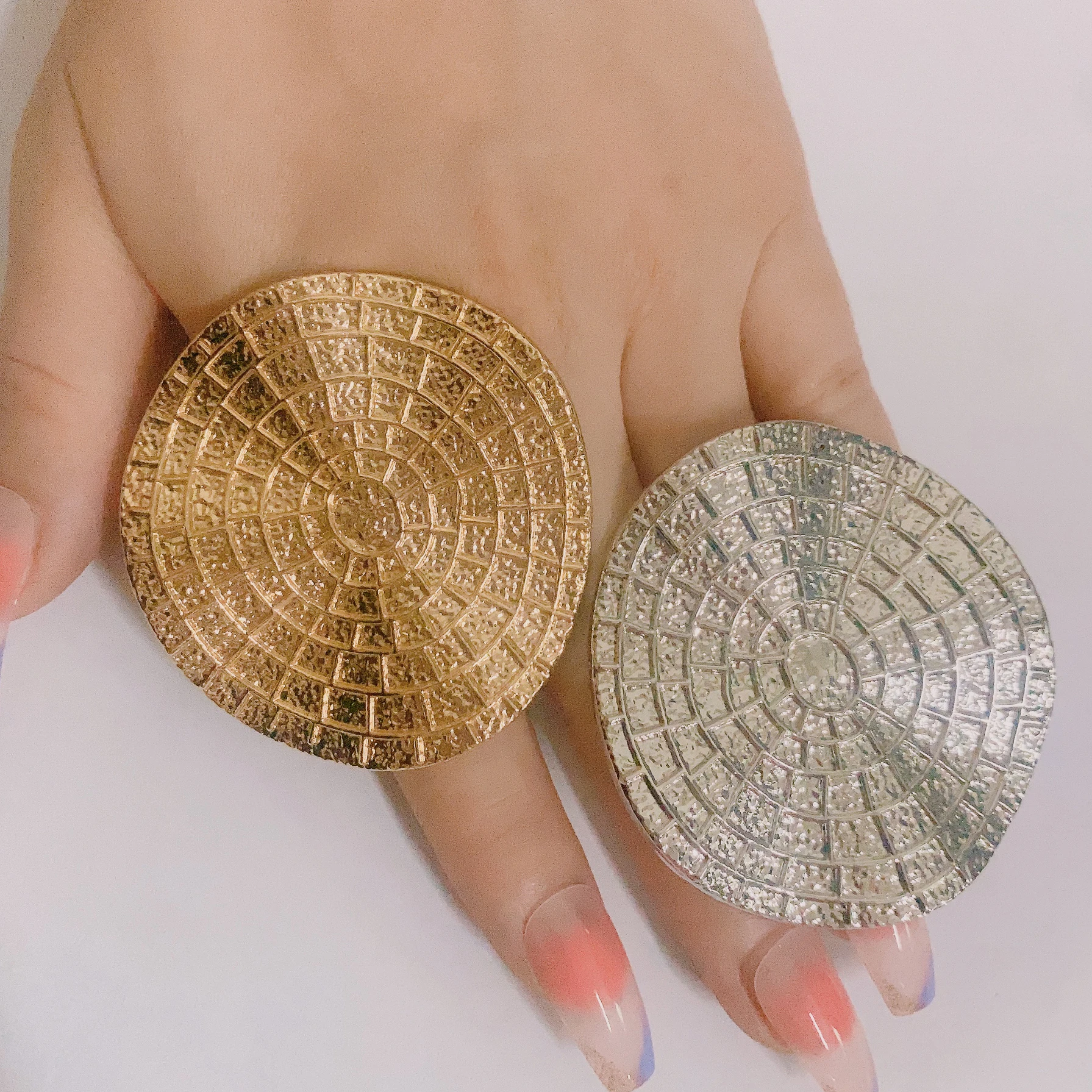 Big Gold Plated Adjustable Ring & Assorted Elements Jewelry Set