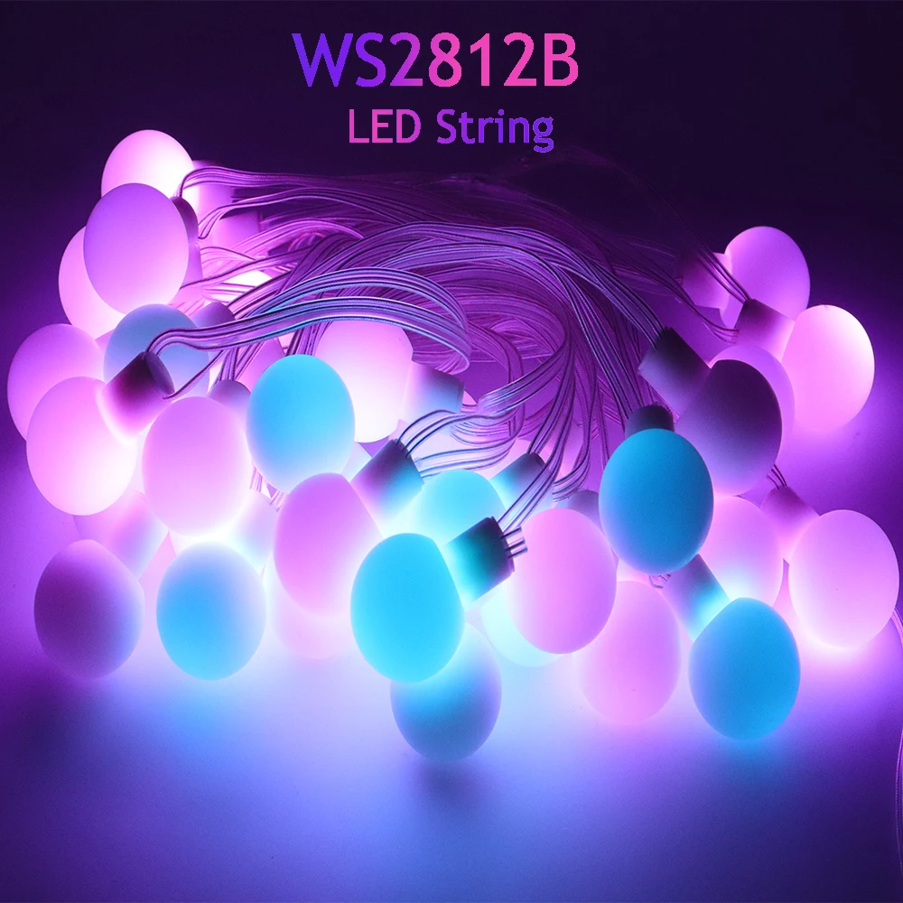 WS2812B Colorful LED Round Ball String Light WS2812 Addressable Individually Strip Christmas Party Birthday Decoration IP67 DC5V