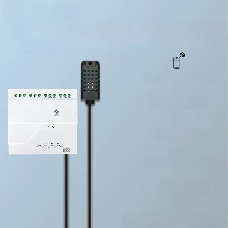 Tuya Smart TH10 Zigbee 4-kanałowy przełącznik z czujnikiem temperatury i wilgotności Pasywny przekaźnik Zigbee z suchym stykiem Praca z Alexą — zdjęcie 2