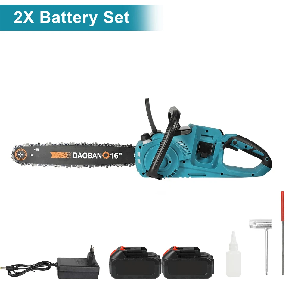 3500W Bürstenlose 16-Zoll-Akku-Elektrokettensäge mit geringem Rückstoß und Vibration, handgeführter Gartenholzschneider mit automatischer Ölfunktion zum Baumfällen, Trimmen und für die Holzbearbeitung