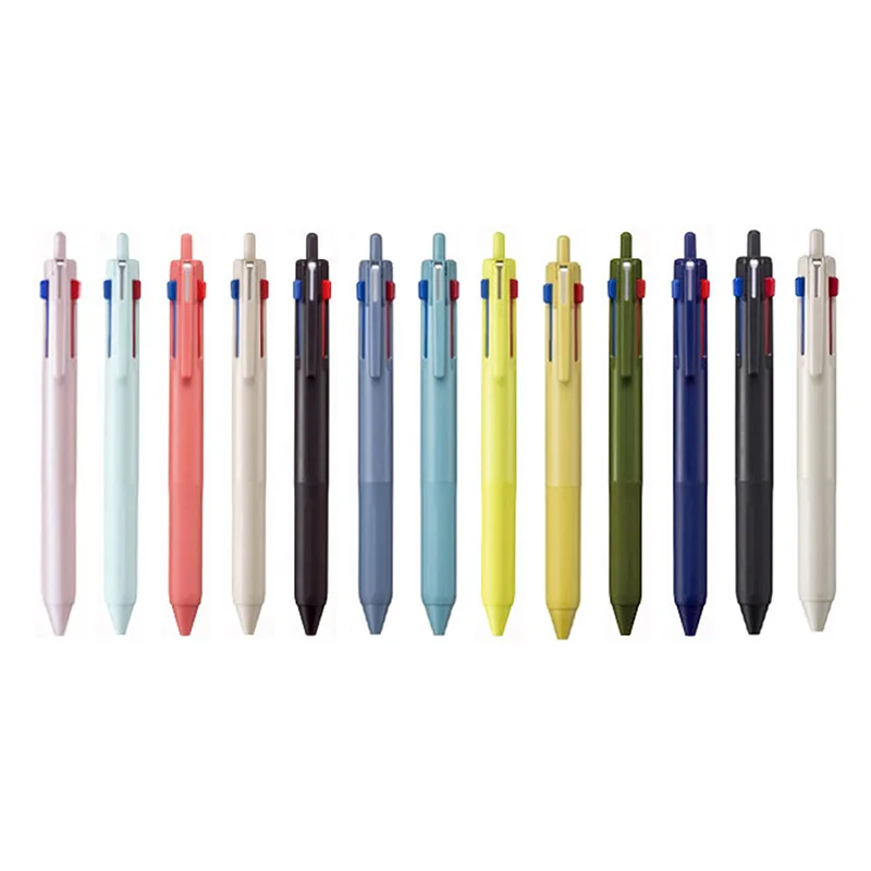 Unijet stream three-color multi-pen single SXE3-507 0.5 0.7 Uniball knock type color pen uni Jetstream multipen 3 color type knock style 1 piece