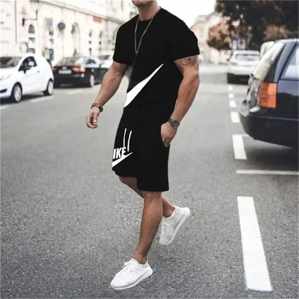 2024 Sommer Herren Fitness studio schnell trocknen Jogging Trainings anzug hochwertige Mode Kurzarm
