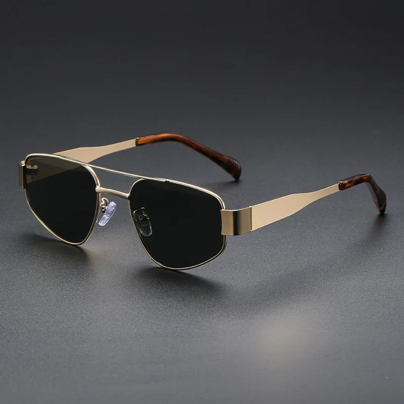 

Солнцезащитные очки-пилоты, женские солнцезащитные очки, металлическая оправа, двойной мост, мужские очки для вождения, модные очки, тренд 2025, UV Protec