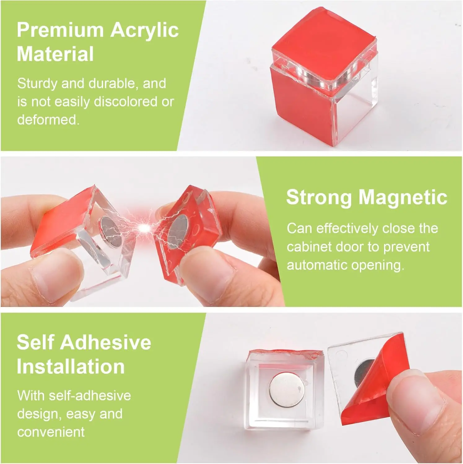 10Pcs Self-Adhesive Acrylic Magnetic Catch For Crafts Aquarium Lid Display Box